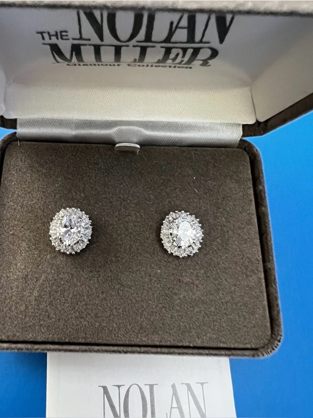 Nolan Miller Clear Crystal Halo clip earrings